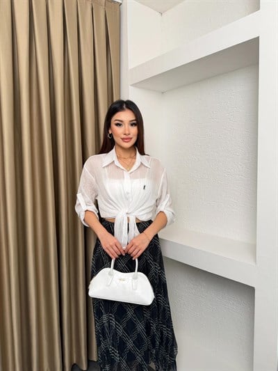 Muadil Keten Gömlek Beyaz