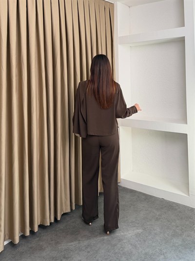 Şal Yaka Takım Kahve