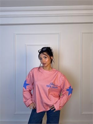 Paris çizgili sweaters
