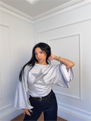 Yıldızlı Taşlı Bluz 