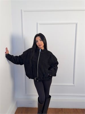 Yüksek Yaka Denim Model Ceket 