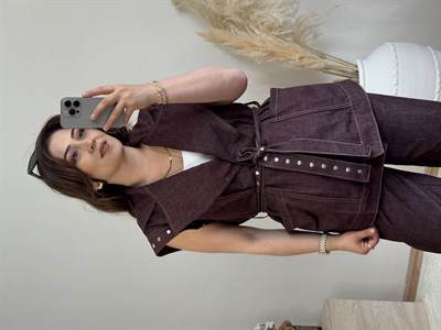  Denim Yelekli Takım