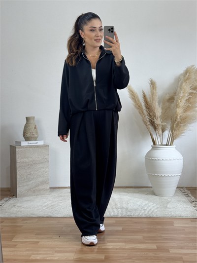     Soft Modal Bomber Takım-Siyah