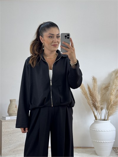     Soft Modal Bomber Takım-Siyah