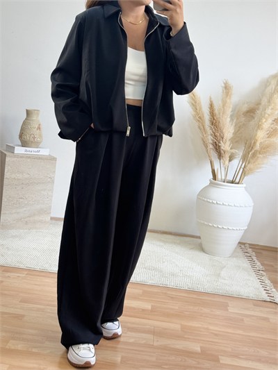     Soft Modal Bomber Takım-Siyah