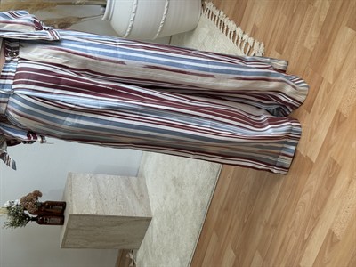 Çizgili Ceket Pantolon Takım – Çok Renkli