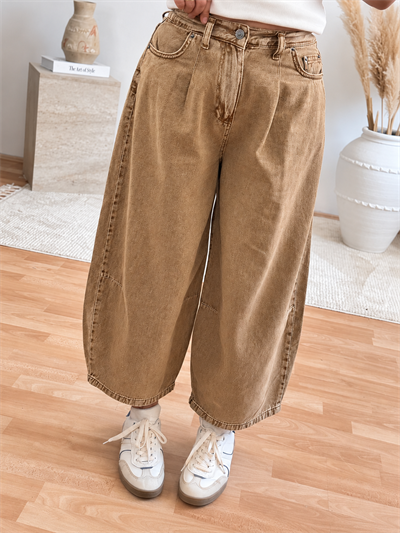 Mila Wide Leg Jean-Camel