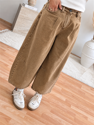 Mila Wide Leg Jean-Camel