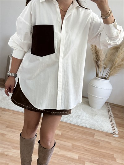 Oversize Baskılı Gömlek 