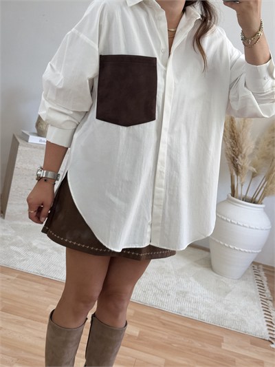 Oversize Baskılı Gömlek 