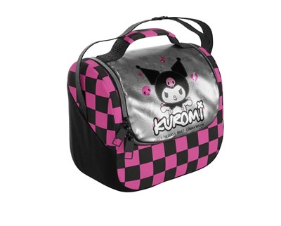 Lisanslı Kuromi Pembe Dama Desenli İlkokul & Ortaokul Çanta  Seti