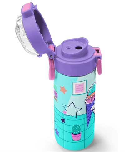 Coral High Kedi Desenli Pipetli ve Direk İçimli 500 ml Suluk