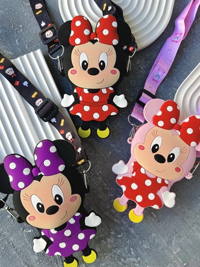 Elbiseli Minnie Silikon Askılı Çanta 