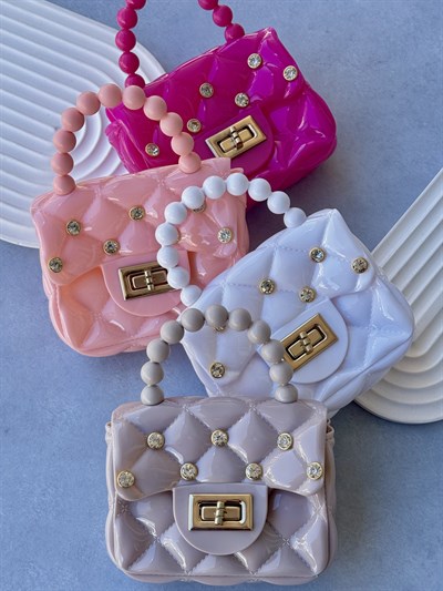 Taş Detaylı Rugan Askılı Çanta