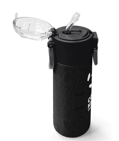 Coral High Siyah Futbol Desenli Pipetli ve Direk İçimli 500 ml Suluk