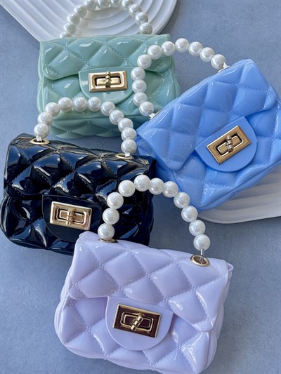 İnci Askılı Rugan Çanta