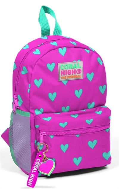 Coral High Neon Pembe Kalp Su Yeşili 1. Sınıf Ve Anaokul Çanta