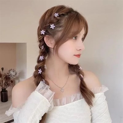 Parlak Lotus Saç Küpesi 8li
