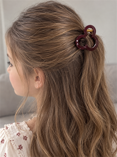 Bordo Sedef Minnie Küçük Parlak Mandal Toka