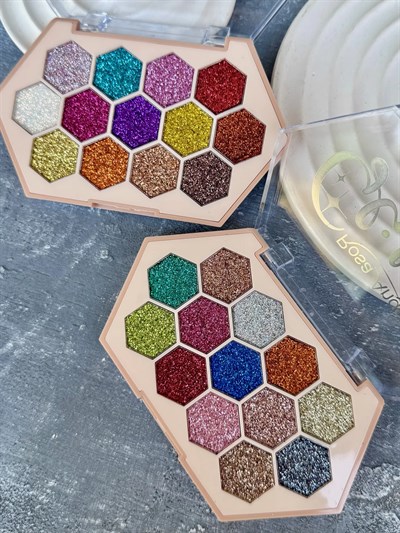 13 Renk Petek Pigment Glitter Paleti