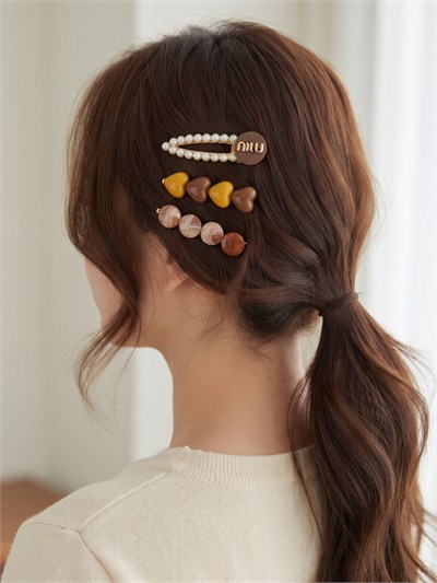 6Lı İnci Papatya Klips Set
