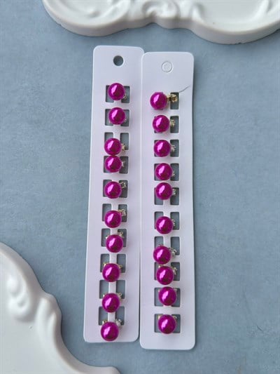 Pembe İnci Saç Küpesi