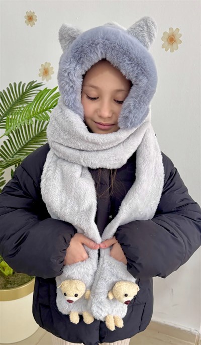 Kürk Peluş Atkı Şapka Eldiven 