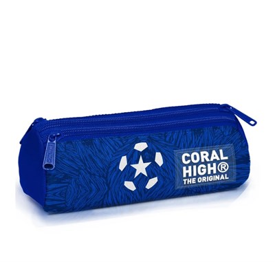 Coral High Lacivert Saks Futbol Desenli Üç Bölmeli Kalemlik