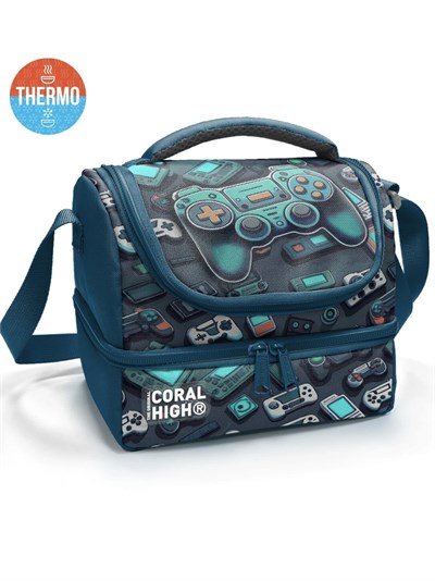 Coral High  Gamer Desenli Thermo İki Katlı Beslenme Çantası