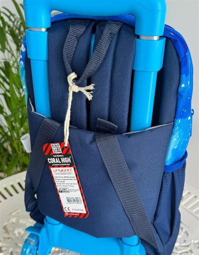 Coral High Kurt Desenli Işıklı Tekerlekli 3 Bölmeli Büyük Okul Çantası