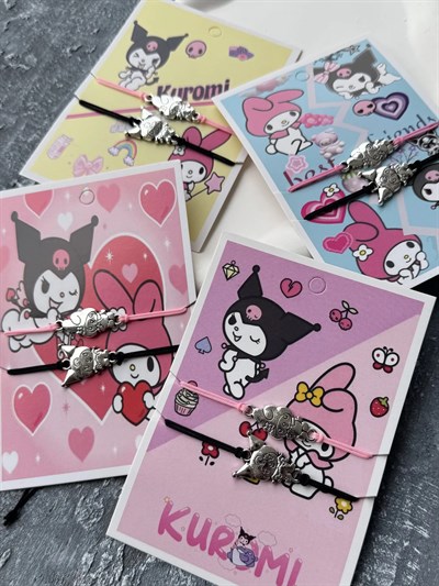 Kuromi Best Friends İkili  Ayarlanabilir Kanka Bileklik