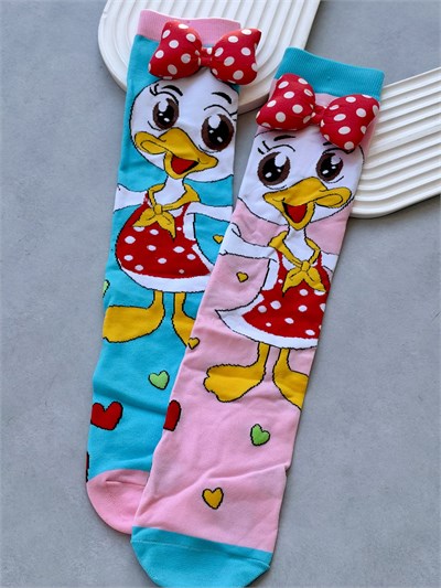 Kurdeleli Daisy 3 Boyutlu Uzun Çorap