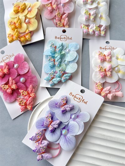 Kelebek Nilüfer Çiçeği  Lastik Set