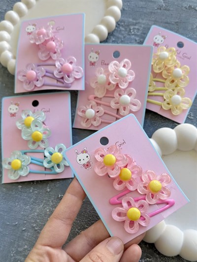 Simli Papatya Lastik & Çıtçıt Set