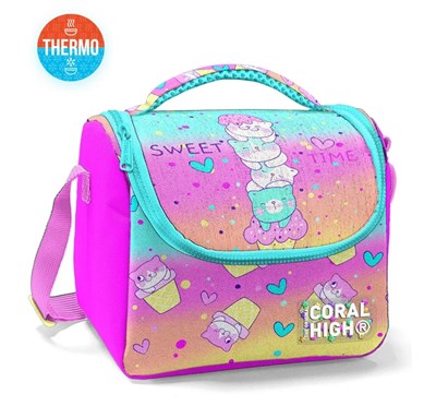 Coral High Dondurmalı Kedi Desenli Thermo Beslenme Çantası