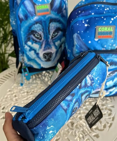 Coral High Kurt Desenli 3 Bölmeli Kalemlik