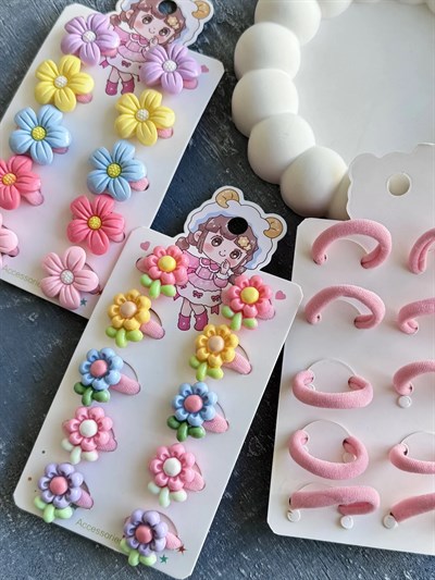 5 Çift Papatya & Meyve Lastik Set