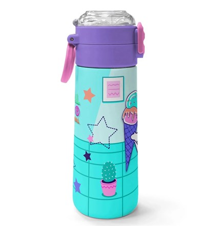 Coral High Kedi Desenli Pipetli ve Direk İçimli 500 ml Suluk