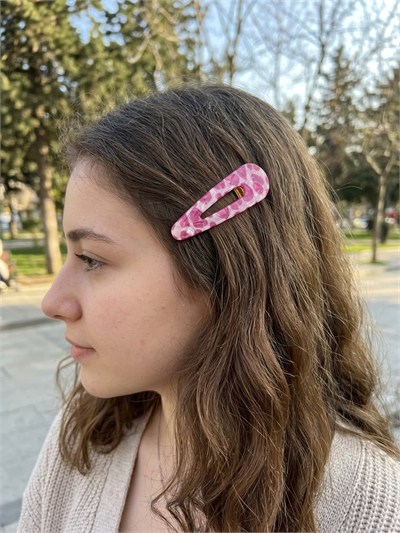 Pembe Sedefli Leopar Klips