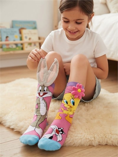 Bugs Bunny Tweety 3 Boyutlu Uzun Çorap