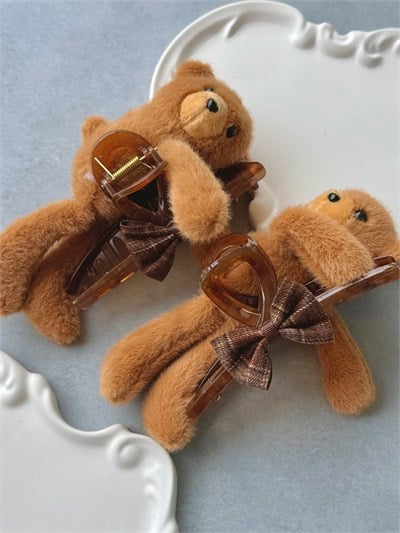 Peluş Kahverengi Teddy Kemik Mandal