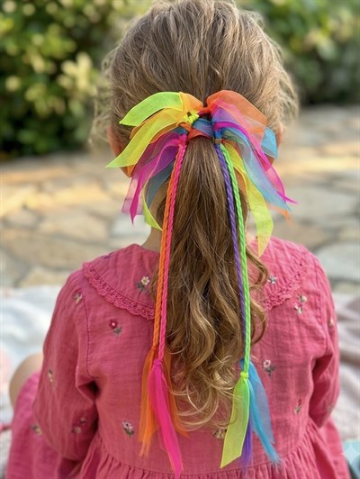 Renkli Örgülü Kurdele Detaylı Raınbow Lastik