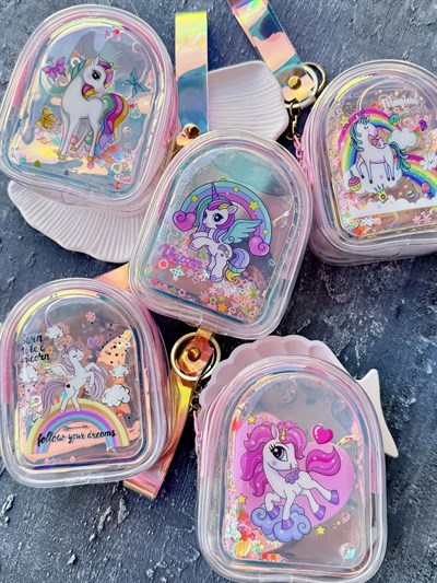 Pony Sulu Şeffaf Para Cüzdanı