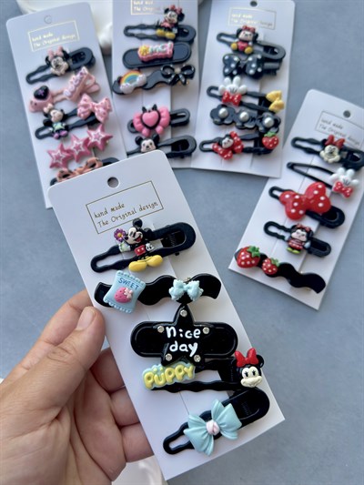 Minnie Mickey Figürlü 5li Klips Set