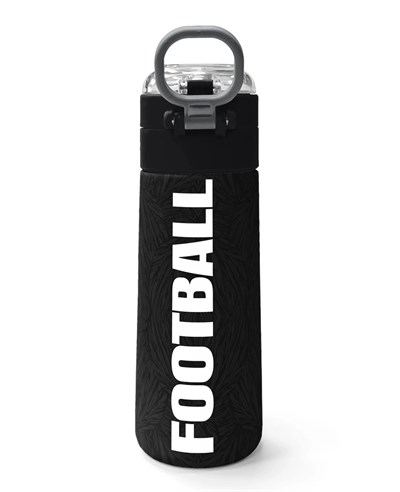 Coral High Siyah Futbol Desenli Pipetli ve Direk İçimli 500 ml Suluk