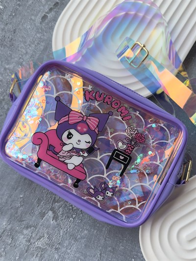 Kuromi İçi Sulu Şeffaf Çanta 