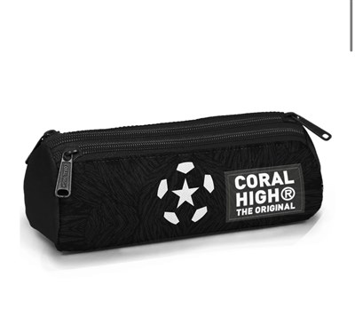 Coral High Siyah Futbol Desenli Üç Bölmeli Kalemlik