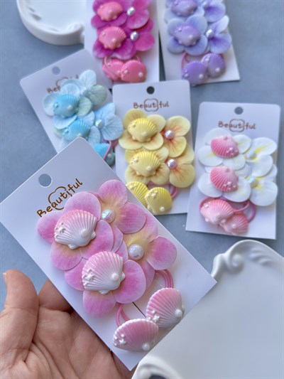 İstiridye İnci Lastik  Klips Set