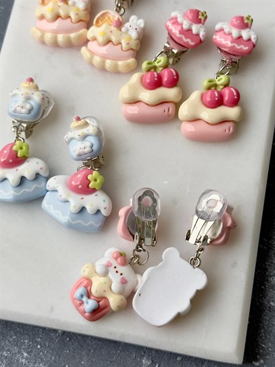 Cupcake Klipsli Küpe