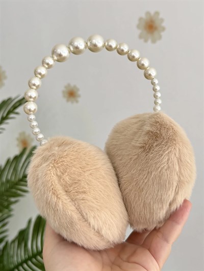 İnci Detaylı Peluş Kulaklık
